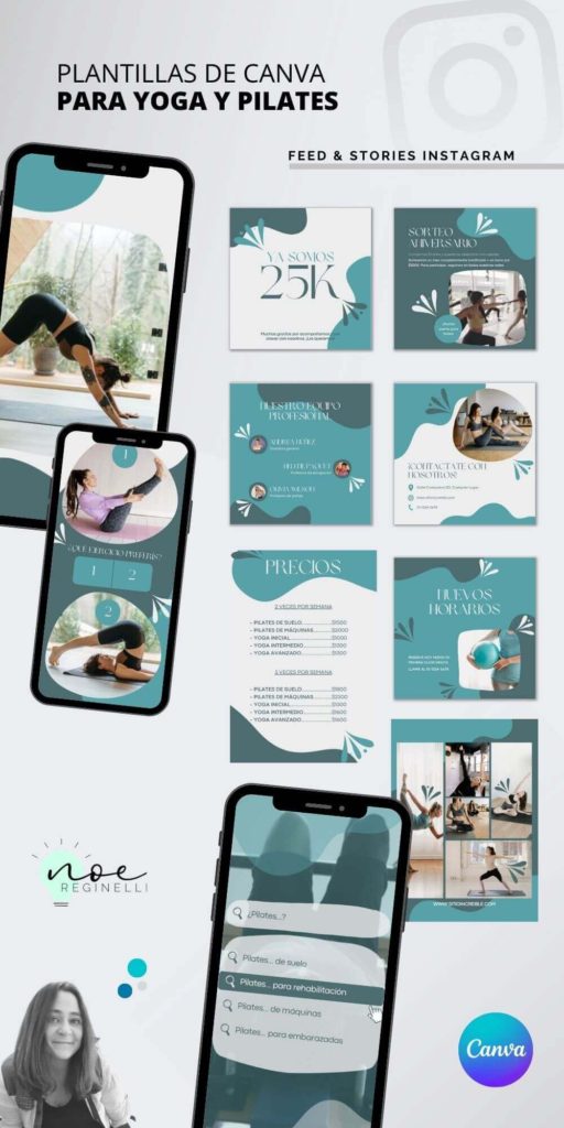 Plantillas editables para centros de yoga y pilates gratis
