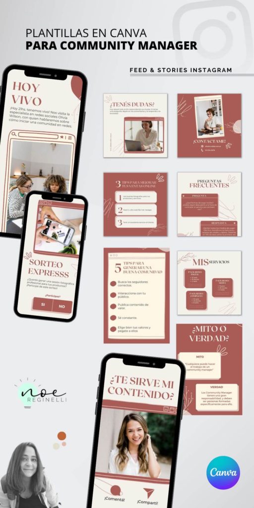 Plantillas de instagram para community manager editables
