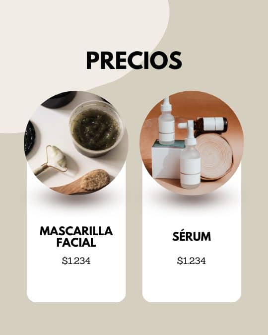 Plantillas de cosmética natural para instagram