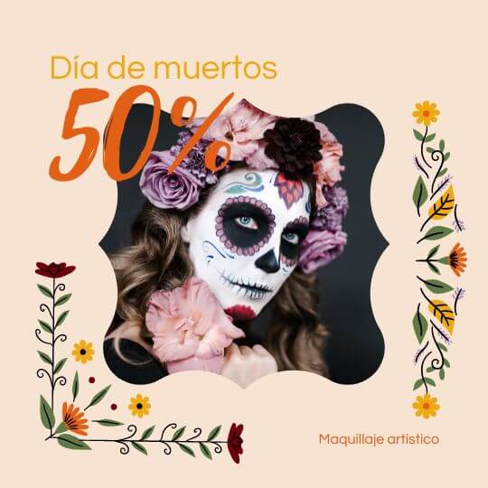 Plantillas para Día de Muertos editables