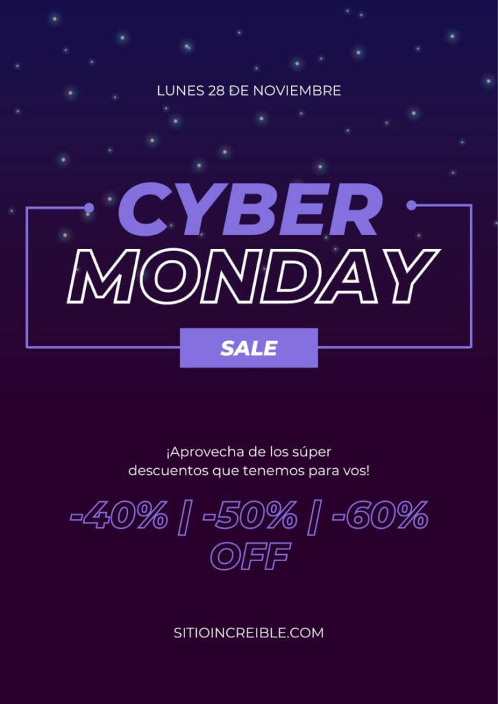 Plantillas Imprimibles de Cyber Monday Gratis