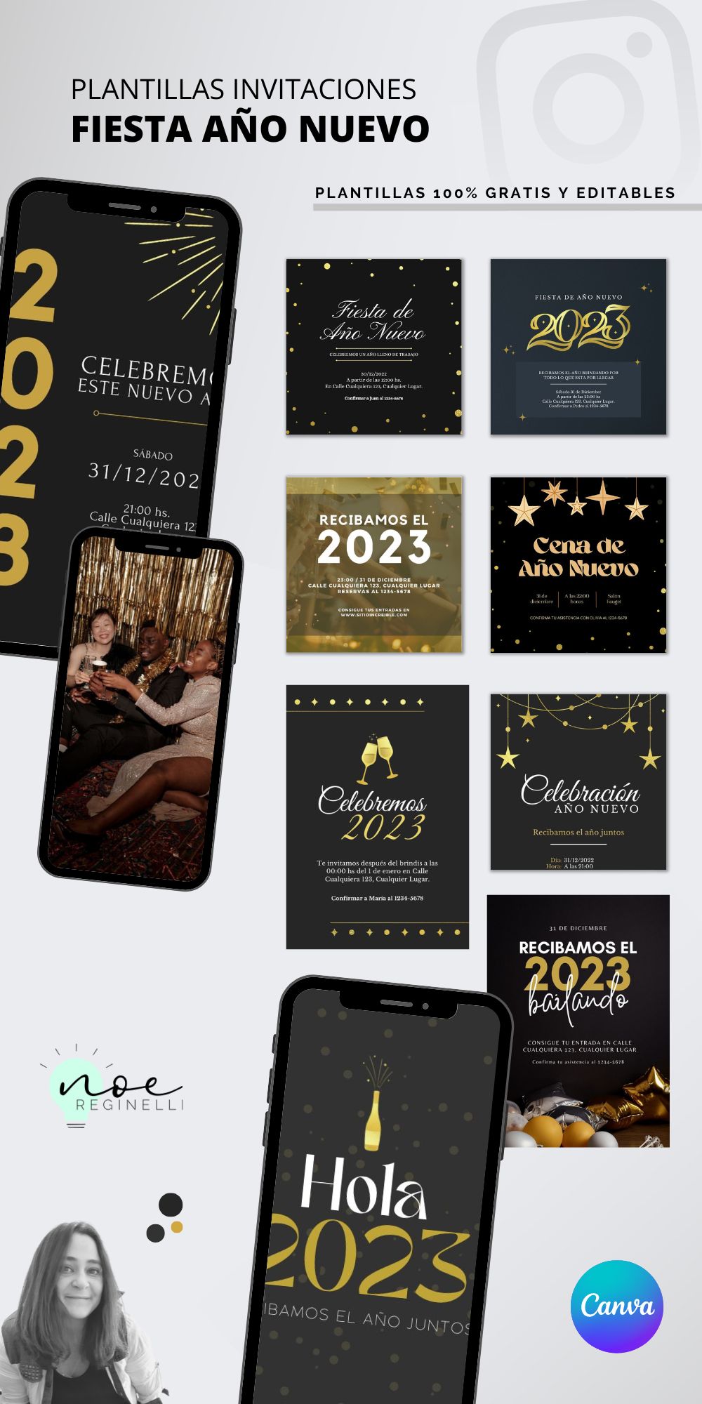 Plantillas de Invitaciones para Fiesta de Año Nuevo