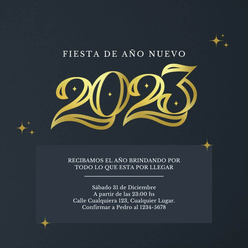 Invitaciones para Fiesta de Año Nuevo Gratuitas