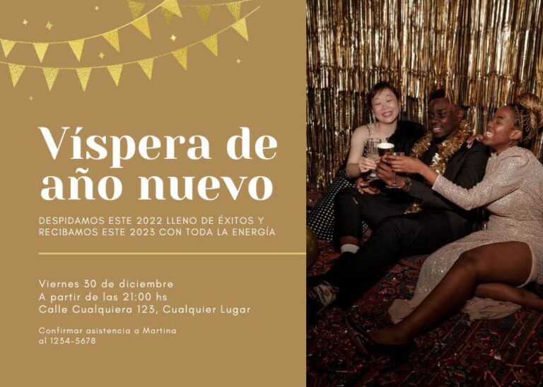 Plantillas de Invitaciones para Fiesta de Año Nuevo