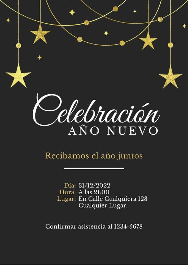 Invitaciones para Fiesta de Año Nuevo Gratuitas