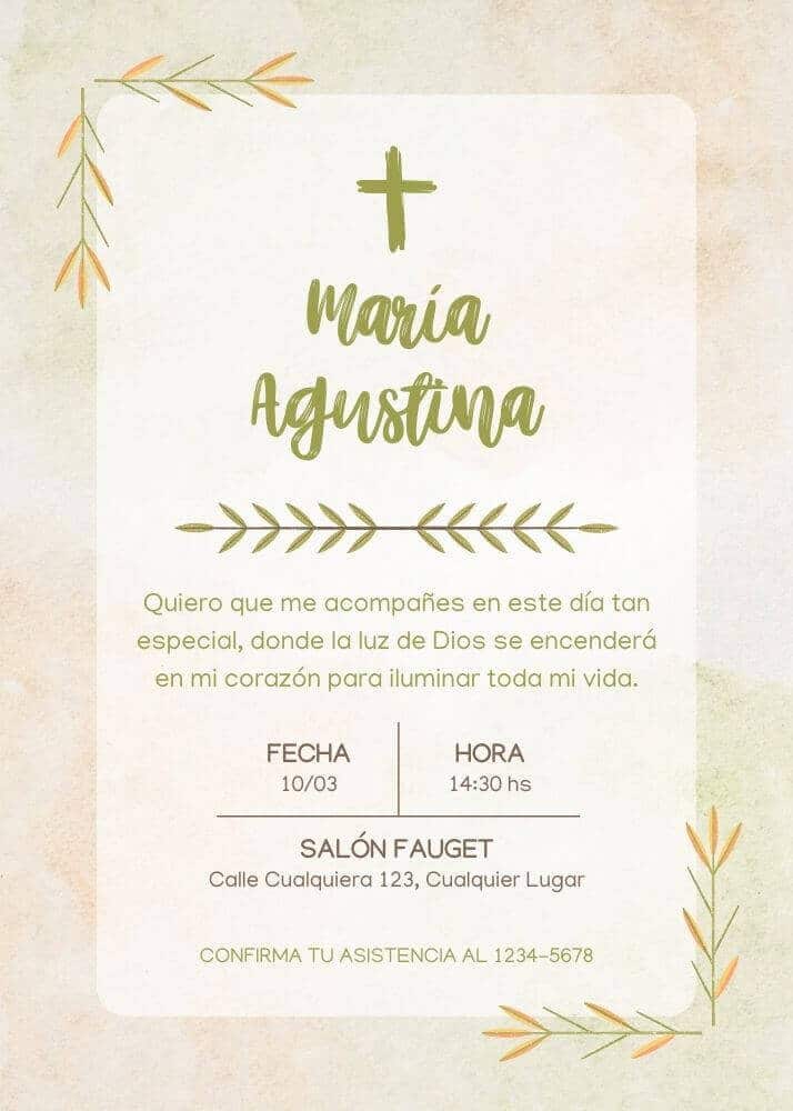 Plantillas Invitaciones Bautizo Gratis para Editar