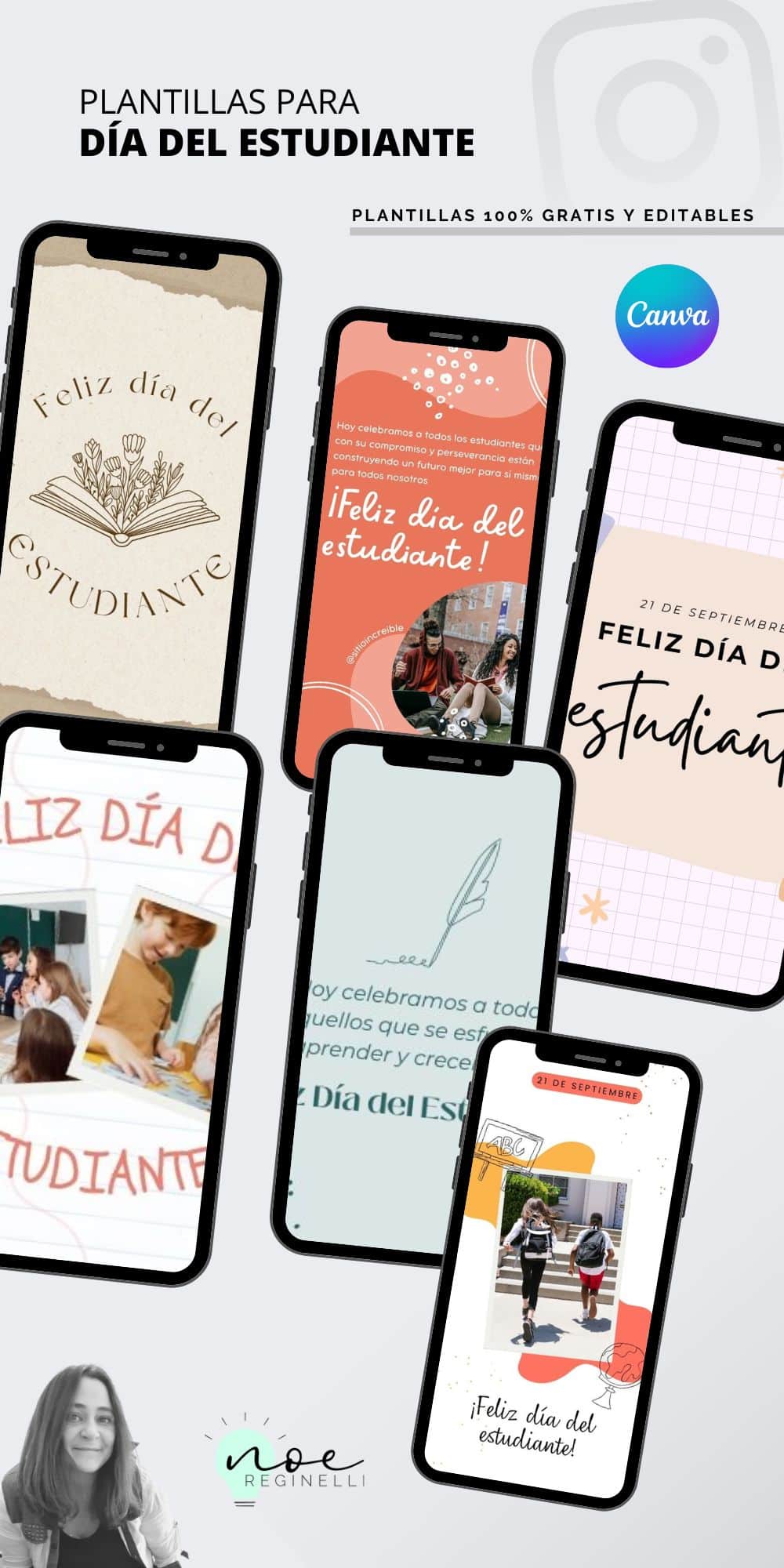 Plantillas Editables para el Día del Estudiante Gratis
